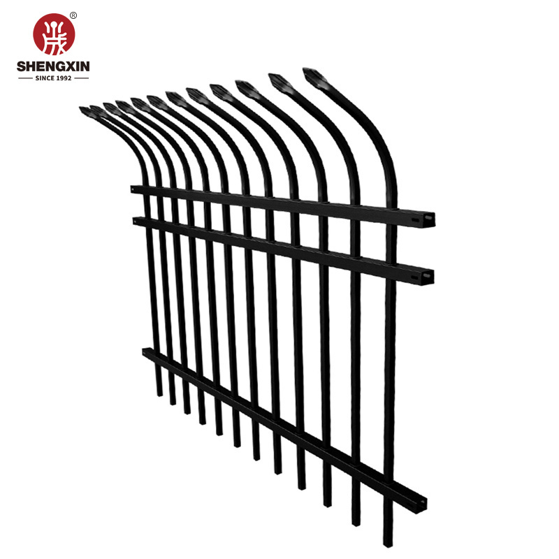 Cheap used galvanized and powder coated security metal iron fence panels and gates for sale