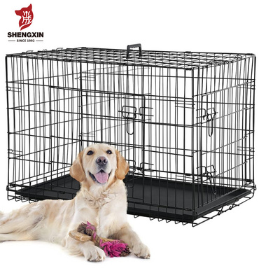 30 36 42 48 Inch Durable Metal Collapsible Foldable Dog Cage Big Size Folding Large Cheap Iron Pet Cages Dog Crate With Divider