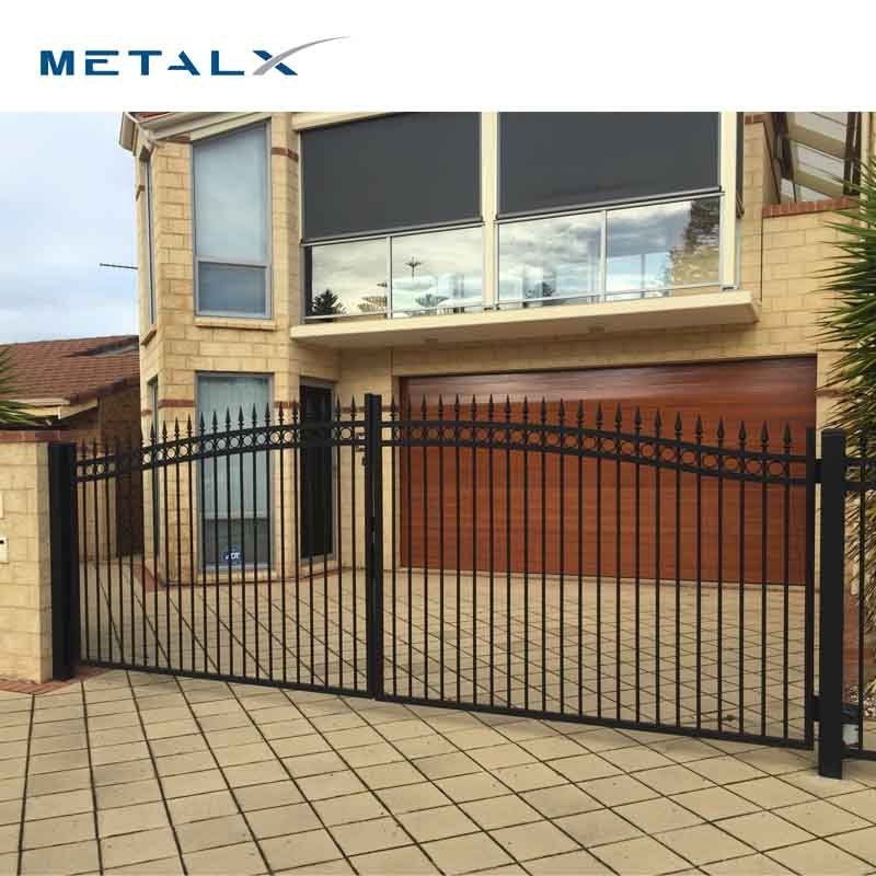 Factory supply galvanized building ornaments metal side gate metal sliding garden grill gate designs