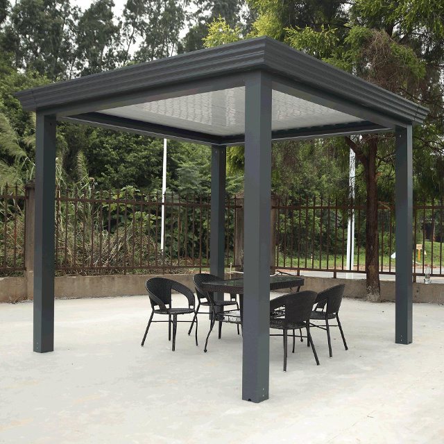 Cost Retractable Roof Exterior Kit Gazebo Outdoor Aluminium Garden Bracket System Waterproof 6X4M Pergola