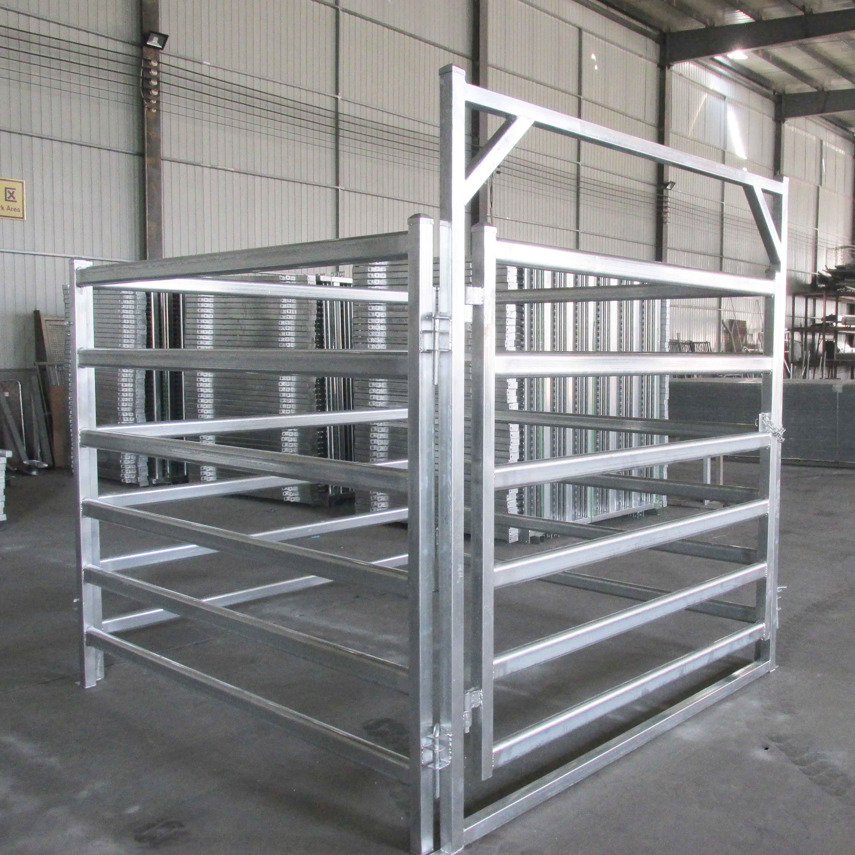 Metalx continuous free standing hot dipped galvanized livestock 16ft goat cattle corral panels