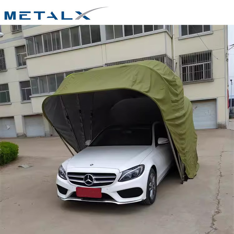 Outdoor prefabricated mobile metal portable folding retractable tent port single car garage