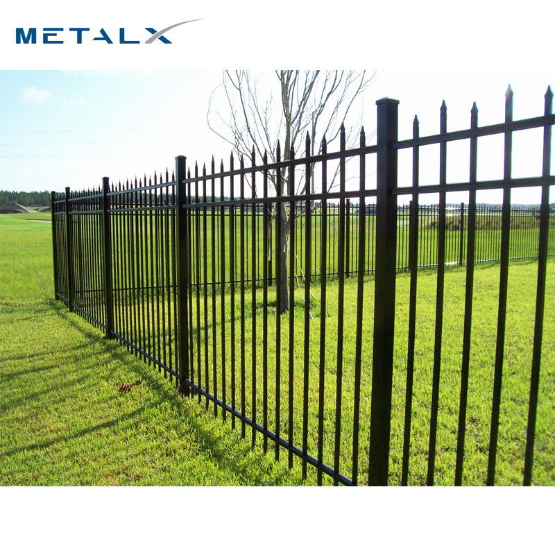 Wholesale galvanized 6ftx8ft metal tube anti rust security steel fence wrought iron fence panels