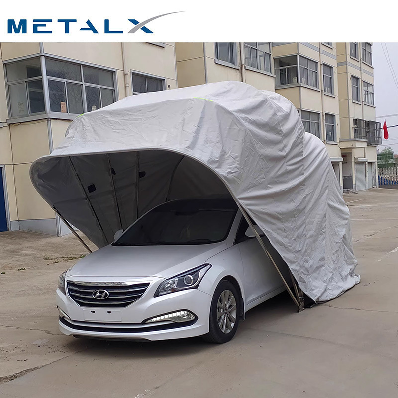 Outdoor prefabricated mobile metal portable folding retractable tent port single car garage