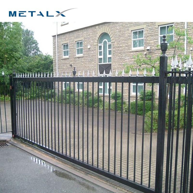 Factory supply galvanized building ornaments metal side gate metal sliding garden grill gate designs