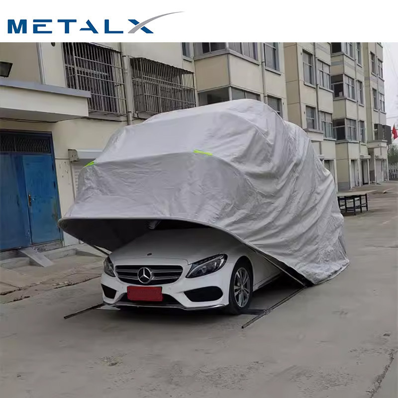 Hot sale prefab foldable iron aluminum container vertical spacious car garage for cars