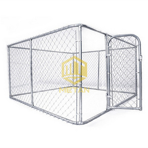 Dog Kennel Outdoor Galvanized Chain Link Fence Heavy Duty Pet Run House Chicken Coop with Secure Lock Mesh Backyard