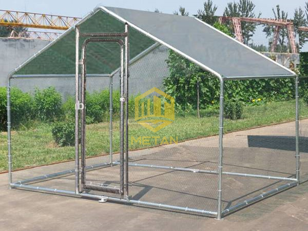 Dog Kennel Outdoor Galvanized Chain Link Fence Heavy Duty Pet Run House Chicken Coop with Secure Lock Mesh Backyard