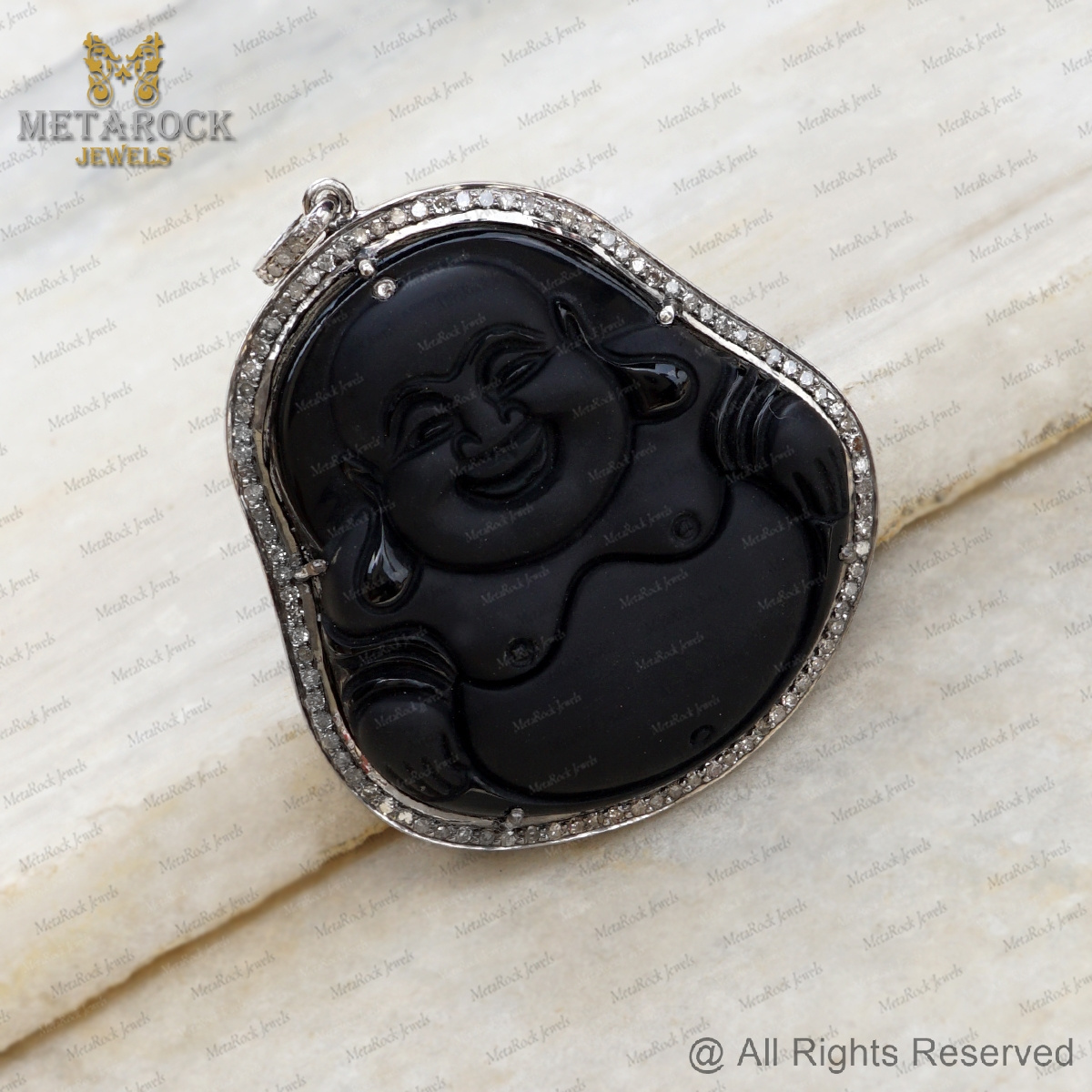 Most Demanding Hot Sell Wholesale Black Onyx Lucky Buddha Pendant Handmade Jewelry New Design Top Quality