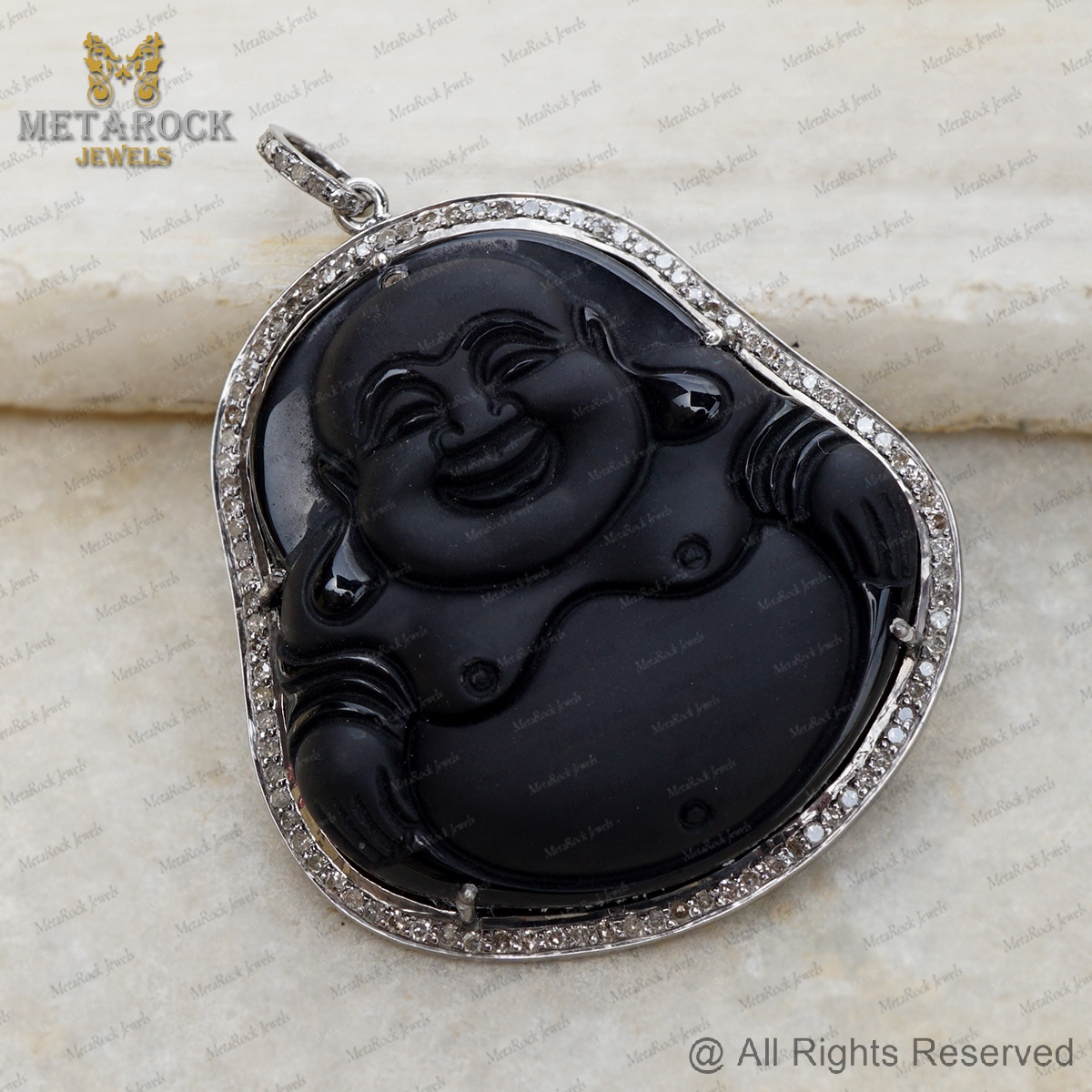 Most Demanding Hot Sell Wholesale Black Onyx Lucky Buddha Pendant Handmade Jewelry New Design Top Quality