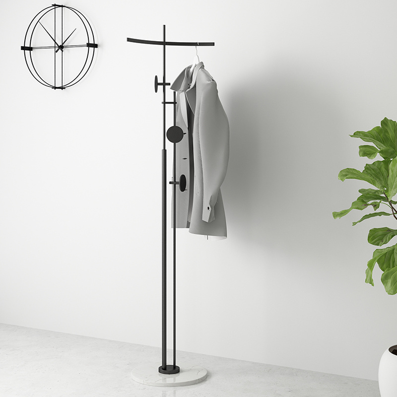 Nordic designer marble stainless steel coat and hat rack simple post modern light luxury bedroom floor hanging rack