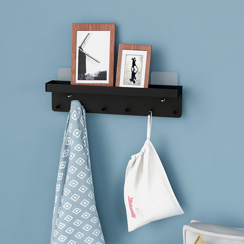 Wholesale Floating Shelves with 6 Coat Hooks Rack Wall Mounted Shelf for Entryway living Room