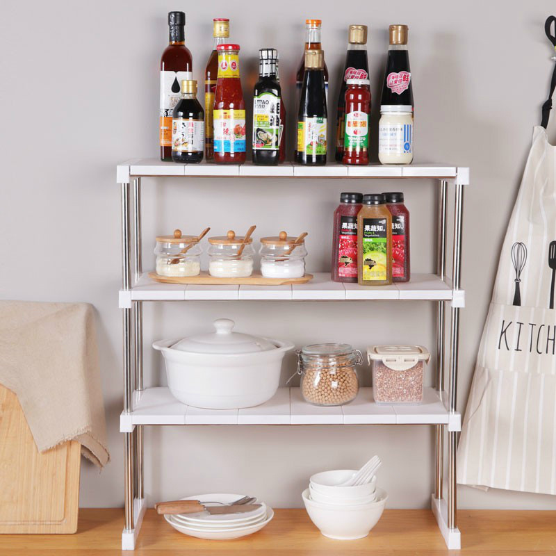 Multilayer can be stacked kitchen shelf seasoning shelf storage shelf household