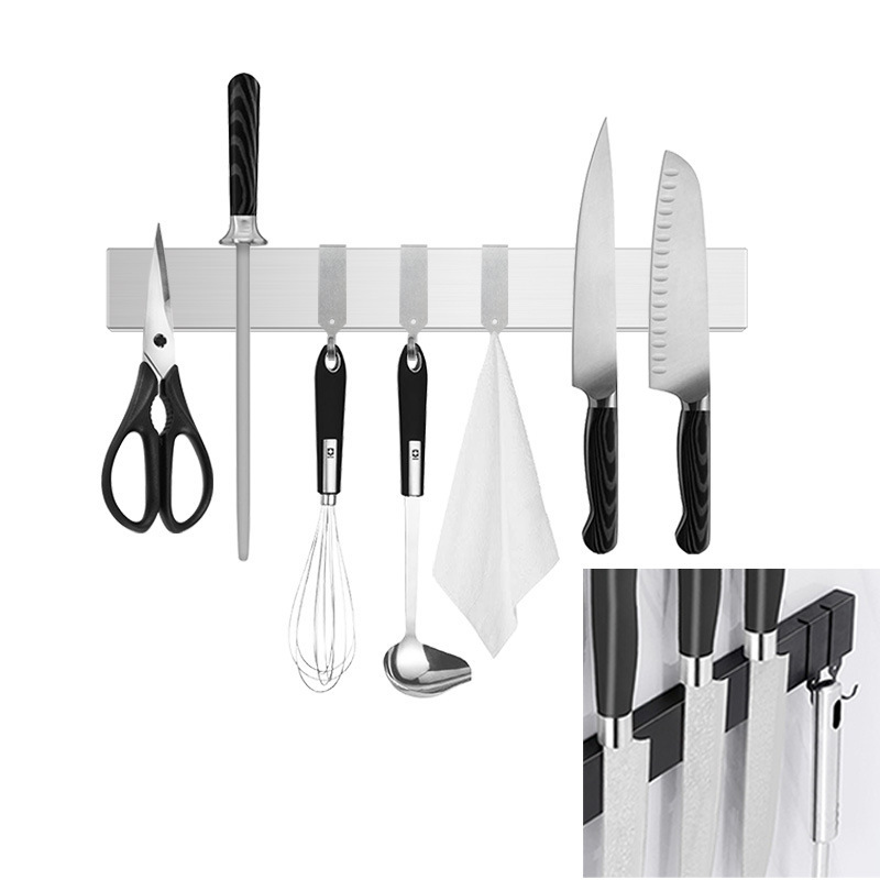 Magnetic Knife Bar Rack Block For Kitchen Utensil Holder Knife Strip Wall-mounted Stainless Steel Magnetic Knife Holder