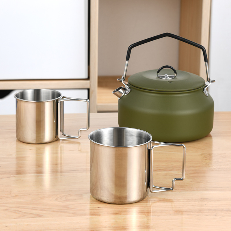 Outdoor Travel Camping Flask Stainless Steel 304 Portable Kettle With Handle