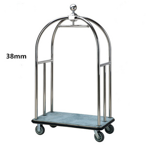 Low MOQ Four Wheels Birdcase Luggage Trolley For Hotels