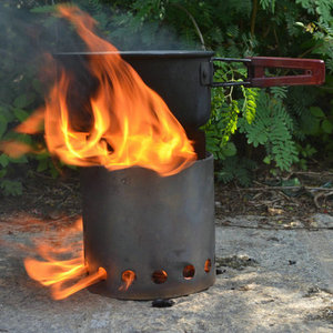 Practical portable titanium alloy wood stove