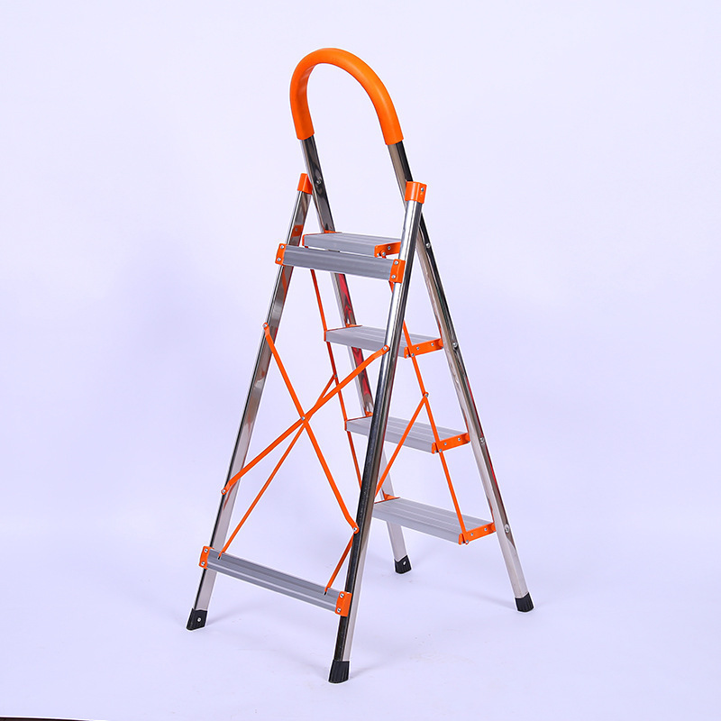 Safety Wide Step 4 Steps Steel Household Ladder