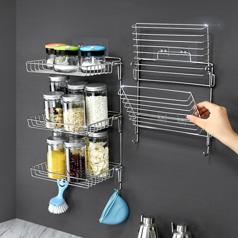 Hot Sale Bathroom 3 Tiers Storage Rack Stainless Steel 201 Hanging Organizer