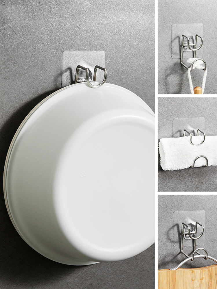 Kitchen Wall Mounted Washbasin Rack Bathroom Toilet Strong Hanging Washstand Hooks Portable Wall Hanger For Bathroom