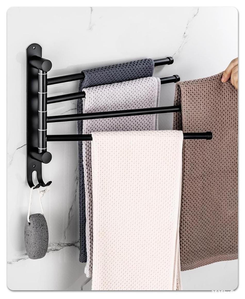 Multifunction Wall Mounted 304 Stainless Steel Hanging Storage Bathroom Towel Holder Rack