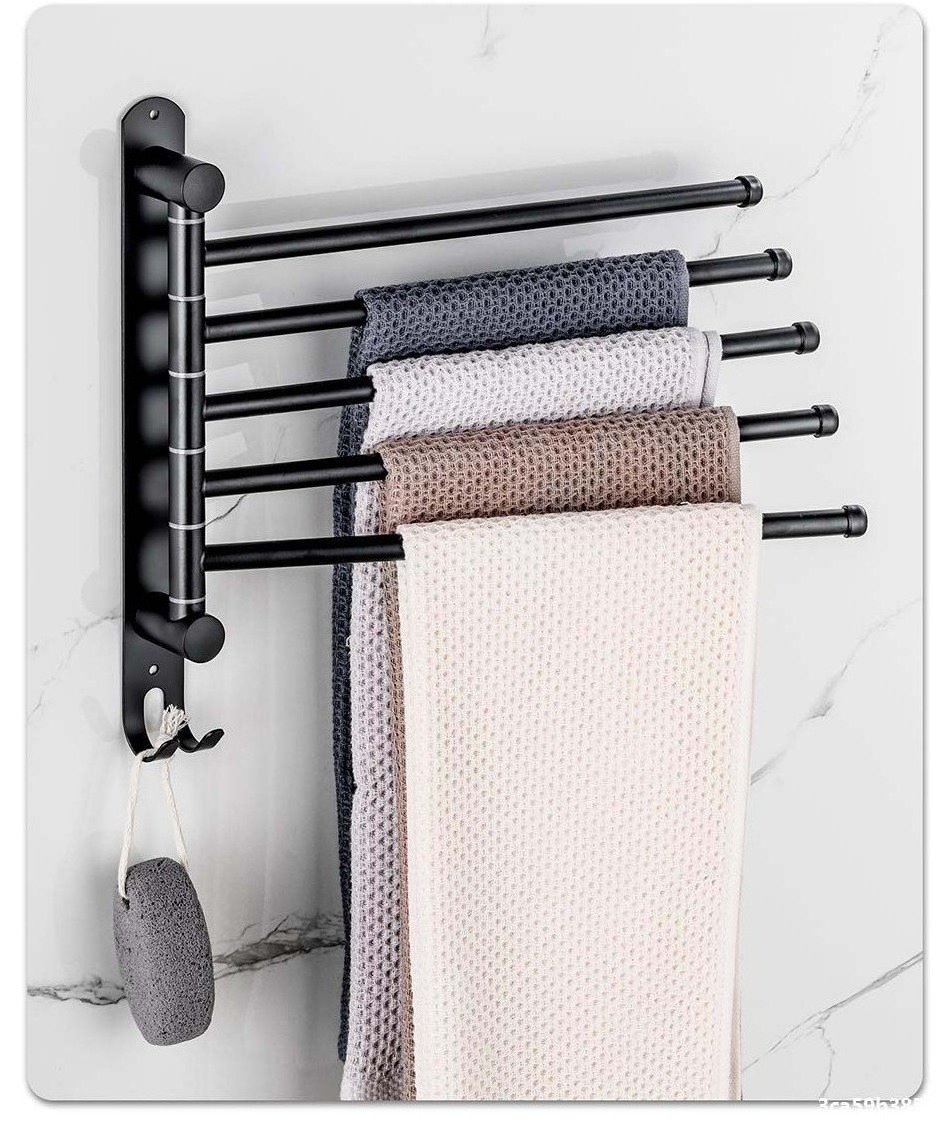 Multifunction Wall Mounted 304 Stainless Steel Hanging Storage Bathroom Towel Holder Rack