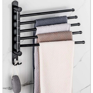 Multifunction Wall Mounted 304 Stainless Steel Hanging Storage Bathroom Towel Holder Rack