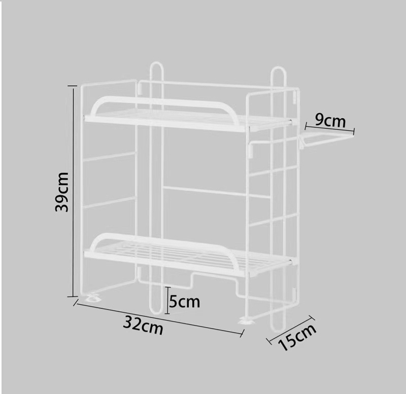 No Drilling Bathroom Over The Toilet Organizer Storage Rack Shelf with Hanging Hook Adhesive Base and Paper Towel Holder