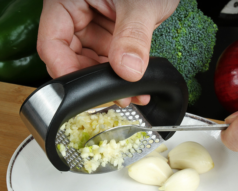 Kitchen Multifunctional Knife Tools Stainless Steel Manual Vegetable Garlic Slicer Garlic Press Rocker