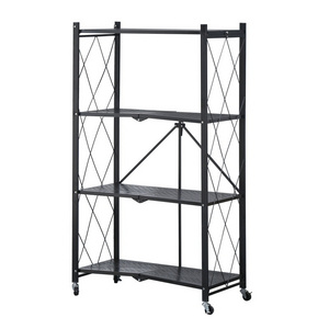 Folding Kitchen Storage Shelf Rack With Wheels Kitchen Organizer Shelf