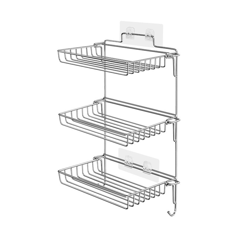 Hot Sale Bathroom 3 Tiers Storage Rack Stainless Steel 201 Hanging Organizer