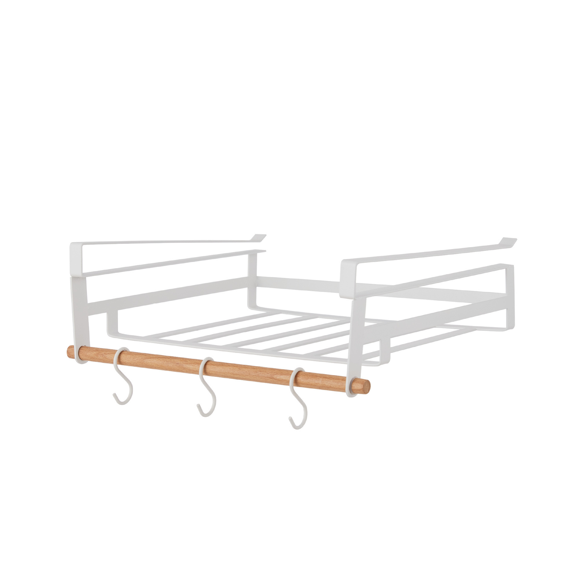 Undershelf Hanger Custom Wall Mounted Heavy Duty Wall Mounted Carbon Steel White Under Shelf Storage Rack With Hooks