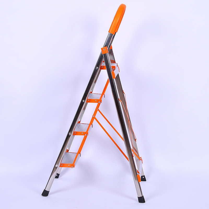 Safety Wide Step 4 Steps Steel Household Ladder