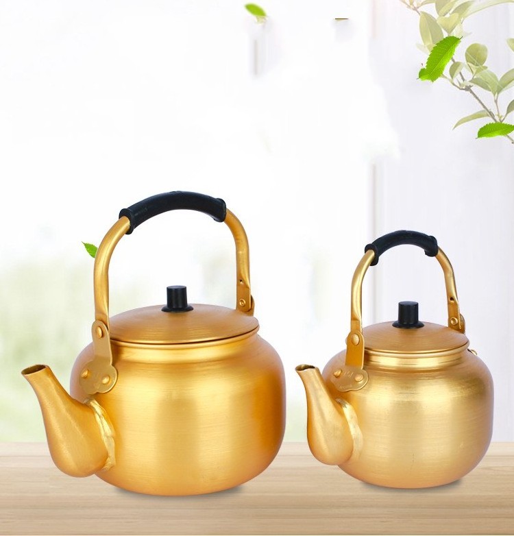 gold Aluminum Kettle Aluminum Tea Pot