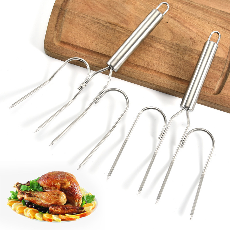 Turkey Fork Stainless Steel Multi-head Turkey Skewers Barbecue Fork Steak Fork Barbecue Tool Bbq Tools