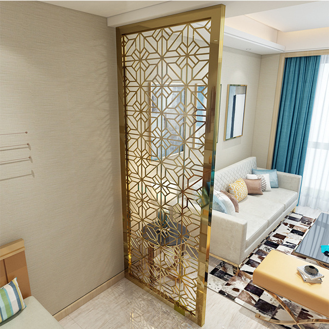 Luxury Golden Room Wall Dividers Metal Screens Partition