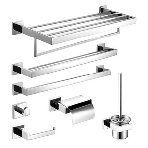 Luxury hotel high quality custom bathroom Towel rack bathroom hanging shelf 304 stainless steel tissue holder