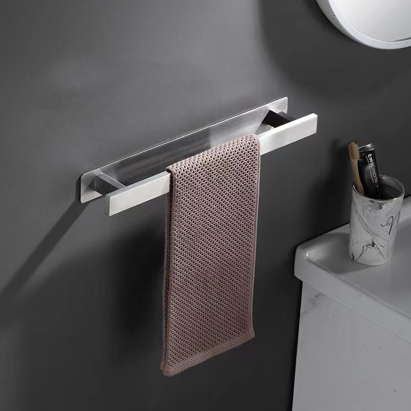 Bathroom Hand Towel Holder Wall Mounted Stainless Steel Towel Bars Self Adhesive Heated Towel Rack