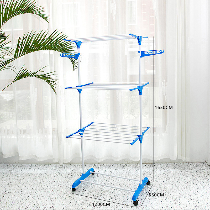 4 Layers Stand Iron/Steel Adjustable Pulley Laundry Clothes Drying Rack