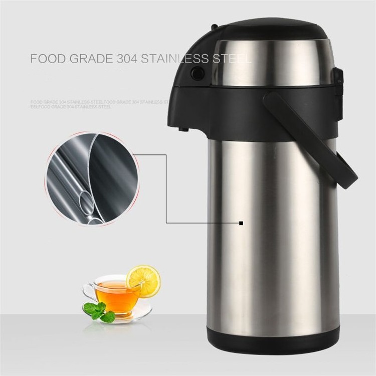 2.5l/3l/3.5l Airpot Coffee Dispenser With Pump Stainless Steel Coffee Carafe Thermal Beverage Dispenser