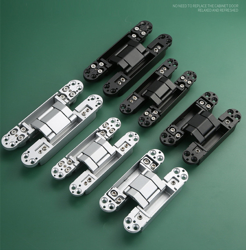 3D Adjustable Concealed Zinc Alloy Hidden Door Hinge Heavy Duty Folding Invisible Door Hinge