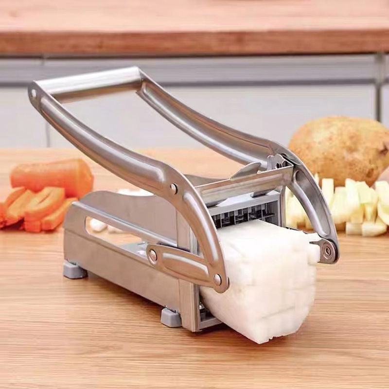 Home Kitchen Tools Stainless Steel Manual French Fries Cutter Meat Chips Slicer Potato Slicing Cutter Machine