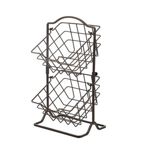 Metal Wire mesh basket 3 tier detachable hanging baskets rotatable storage household fruit vegetable storage basket