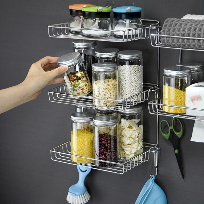 Hot Sale Bathroom 3 Tiers Storage Rack Stainless Steel 201 Hanging Organizer