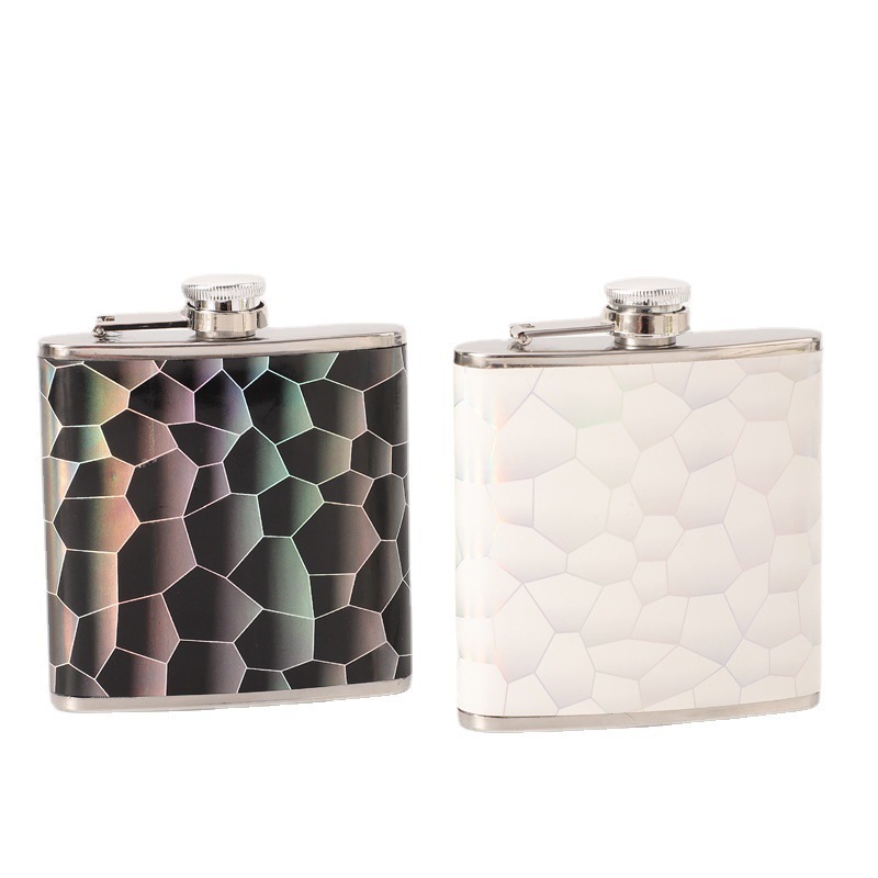 Best Gift 6oz Alcohol Liquor Flagon Stainless Steel  Pot Polished Leather Hip Flask