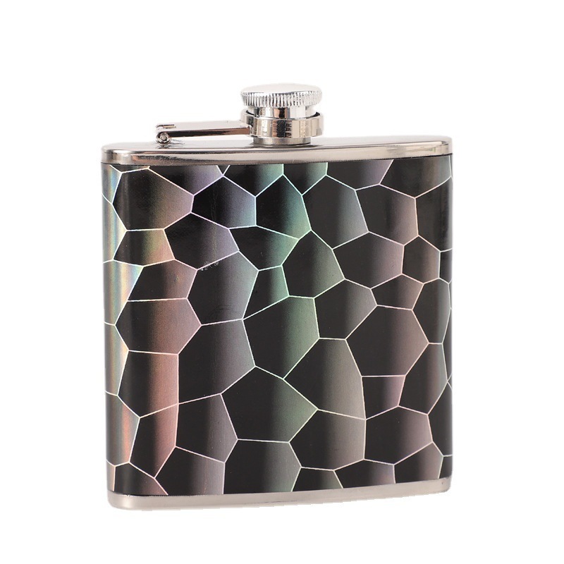 Best Gift 6oz Alcohol Liquor Flagon Stainless Steel  Pot Polished Leather Hip Flask