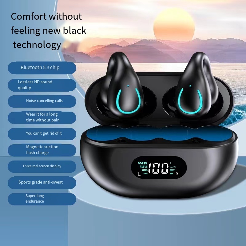 Wireless earphone clip-on bone conduction BT headset Q71 does not enter the ear sports running special long battery life