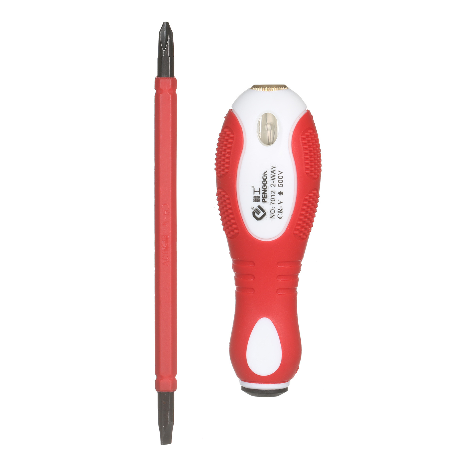 500V Insulated Screwdriver Voltage Tester 2-in-1 Reversible Magnetic Slotted and Electroprobe Multi Cross Screwdriver