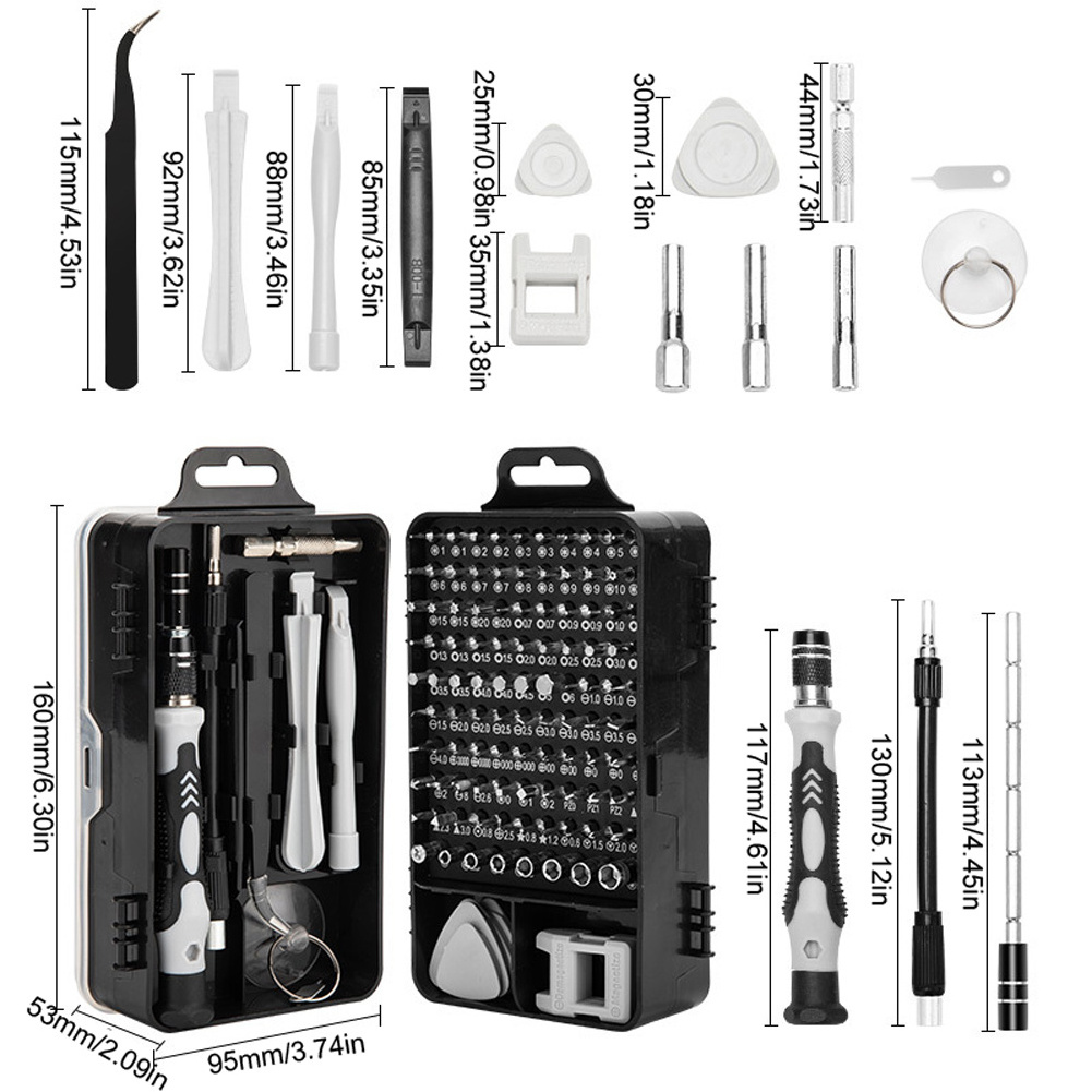 115 in 1 Screwdriver Set Lengthen Multifunctional Screwdrivers Kit Repairing Hand Tools Kits