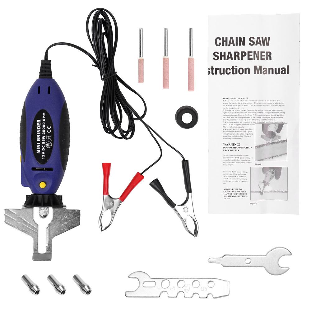 12V Chain Saw Grinding Machine Chainsaw Sharpener Tool  Electric Mini Handheld Grinder File Milling Machines